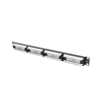 Lanberg PPU6-1024-B 19" 1U 24port Cat.6 UTP árnyékolatlan fekete patch panel