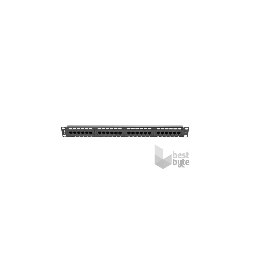 Lanberg PPU6-1024-B 19" 1U 24port Cat.6 UTP árnyékolatlan fekete patch panel