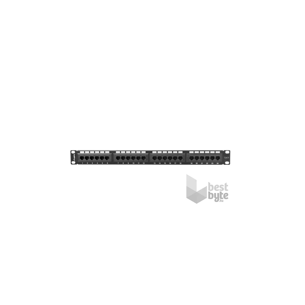 Lanberg PPU6-1024-B 19" 1U 24port Cat.6 UTP árnyékolatlan fekete patch panel