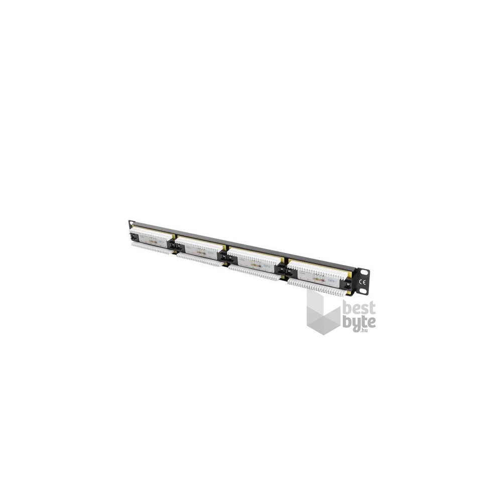 Lanberg PPU6-1024-B 19" 1U 24port Cat.6 UTP árnyékolatlan fekete patch panel