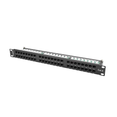 Lanberg PPU6-1048-B 19" 1U 48port Cat.6 UTP árnyékolatlan fekete patch panel