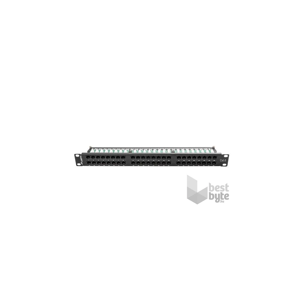 Lanberg PPU6-1048-B 19" 1U 48port Cat.6 UTP árnyékolatlan fekete patch panel