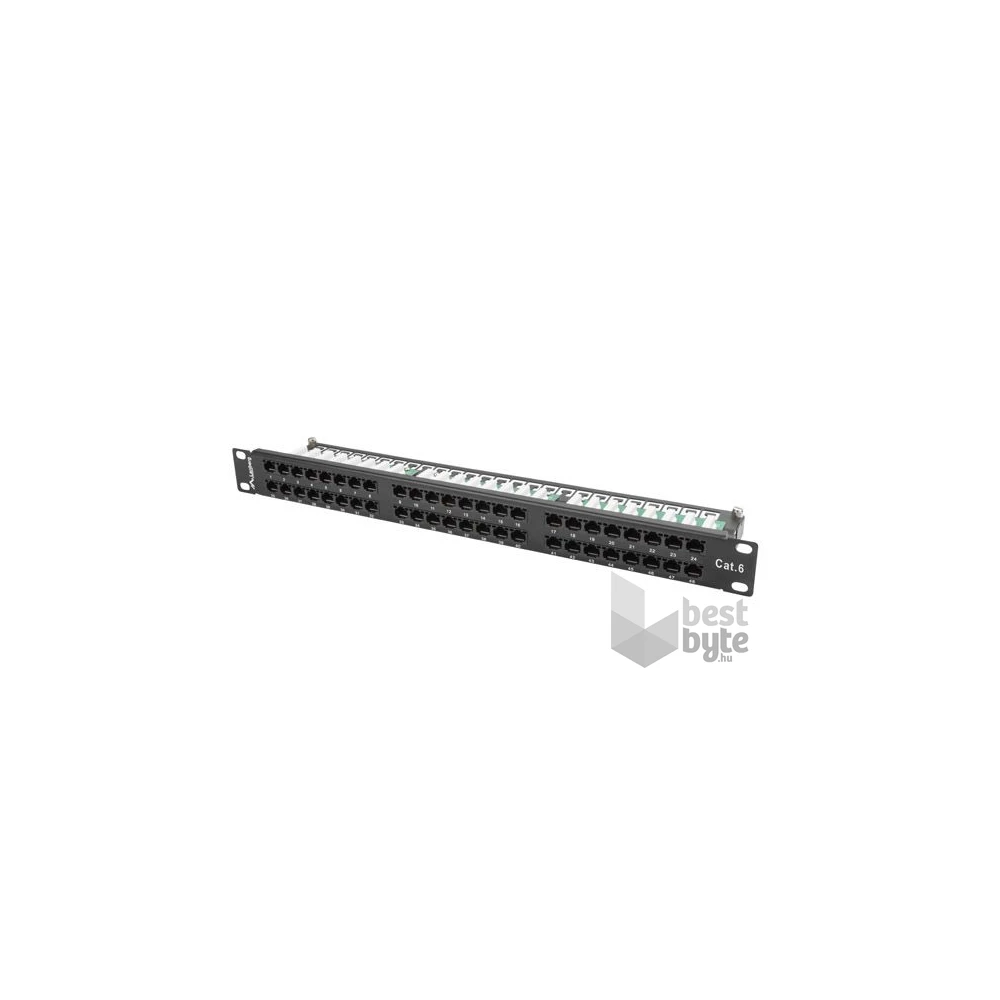 Lanberg PPU6-1048-B 19" 1U 48port Cat.6 UTP árnyékolatlan fekete patch panel