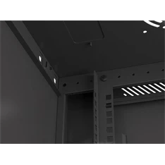 Lanberg WF01-6404-10B 19" 4U SZÉL:600mm MÉLY:450mm MAG:290mm lapraszerelt üvegajtós fekete fali rack szekrény
