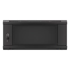 Lanberg WF01-6404-10B 19" 4U SZÉL:600mm MÉLY:450mm MAG:290mm lapraszerelt üvegajtós fekete fali rack szekrény