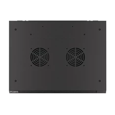 Lanberg WF01-6404-10B 19" 4U SZÉL:600mm MÉLY:450mm MAG:290mm lapraszerelt üvegajtós fekete fali rack szekrény