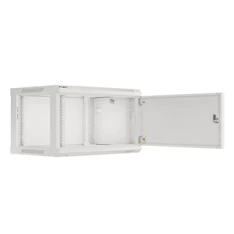 Lanberg WF01-6406-00S 19" 6U SZÉL:600mm MÉLY:450mm MAG:600mm lapraszerelt fémajtós szürke fali rack szekrény