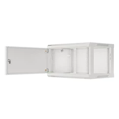 Lanberg WF01-6406-00S 19" 6U SZÉL:600mm MÉLY:450mm MAG:600mm lapraszerelt fémajtós szürke fali rack szekrény