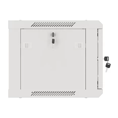 Lanberg WF01-6406-00S 19" 6U SZÉL:600mm MÉLY:450mm MAG:600mm lapraszerelt fémajtós szürke fali rack szekrény