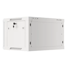 Lanberg WF01-6406-00S 19" 6U SZÉL:600mm MÉLY:450mm MAG:600mm lapraszerelt fémajtós szürke fali rack szekrény