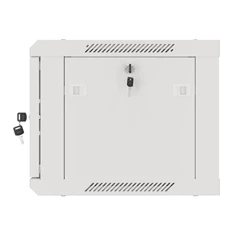 Lanberg WF01-6406-10S 19" 6U SZÉL:600mm MÉLY:450mm MAG:379mm lapraszerelt üvegajtós szürke fali rack szekrény