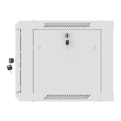 Lanberg WF01-6406-10S 19" 6U SZÉL:600mm MÉLY:450mm MAG:379mm lapraszerelt üvegajtós szürke fali rack szekrény