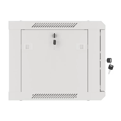 Lanberg WF01-6406-10S 19" 6U SZÉL:600mm MÉLY:450mm MAG:379mm lapraszerelt üvegajtós szürke fali rack szekrény