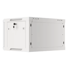 Lanberg WF01-6406-10S 19" 6U SZÉL:600mm MÉLY:450mm MAG:379mm lapraszerelt üvegajtós szürke fali rack szekrény
