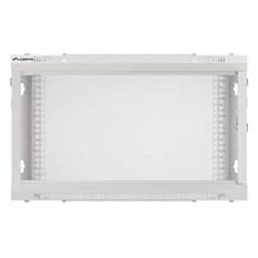 Lanberg WF01-6406-10S 19" 6U SZÉL:600mm MÉLY:450mm MAG:379mm lapraszerelt üvegajtós szürke fali rack szekrény