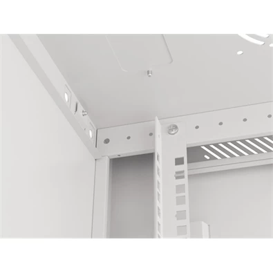 Lanberg WF01-6406-10S 19" 6U SZÉL:600mm MÉLY:450mm MAG:379mm lapraszerelt üvegajtós szürke fali rack szekrény