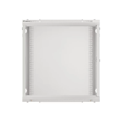 Lanberg WF01-6412-10S 19" 12U SZÉL:600mm MÉLY:450mm MAG:645mm lapraszerelt üvegajtós szürke fali rack szekrény