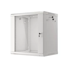 Lanberg WF01-6412-10S 19" 12U SZÉL:600mm MÉLY:450mm MAG:645mm lapraszerelt üvegajtós szürke fali rack szekrény