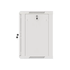 Lanberg WF01-6412-10S 19" 12U SZÉL:600mm MÉLY:450mm MAG:645mm lapraszerelt üvegajtós szürke fali rack szekrény