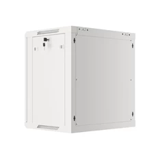 Lanberg WF01-6412-10S 19" 12U SZÉL:600mm MÉLY:450mm MAG:645mm lapraszerelt üvegajtós szürke fali rack szekrény