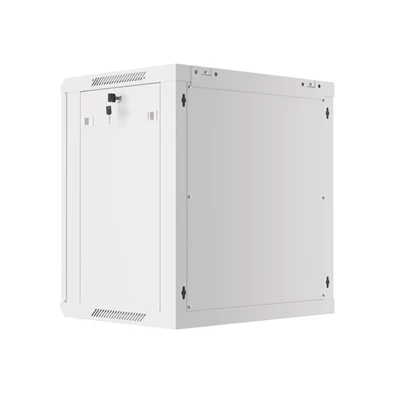 Lanberg WF01-6412-10S 19" 12U SZÉL:600mm MÉLY:450mm MAG:645mm lapraszerelt üvegajtós szürke fali rack szekrény