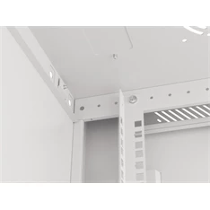 Lanberg WF01-6412-10S 19" 12U SZÉL:600mm MÉLY:450mm MAG:645mm lapraszerelt üvegajtós szürke fali rack szekrény