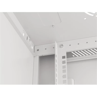 Lanberg WF01-6412-10S 19" 12U SZÉL:600mm MÉLY:450mm MAG:645mm lapraszerelt üvegajtós szürke fali rack szekrény