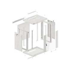 Lanberg WF01-6412-10S 19" 12U SZÉL:600mm MÉLY:450mm MAG:645mm lapraszerelt üvegajtós szürke fali rack szekrény