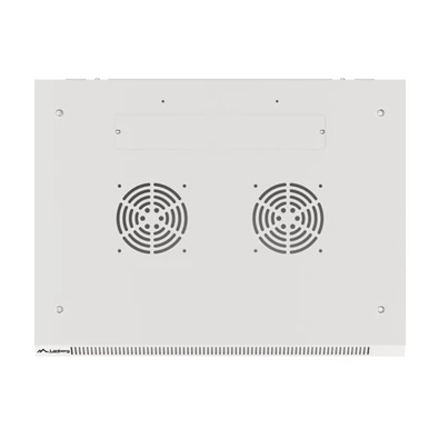 Lanberg WF01-6412-10S 19" 12U SZÉL:600mm MÉLY:450mm MAG:645mm lapraszerelt üvegajtós szürke fali rack szekrény