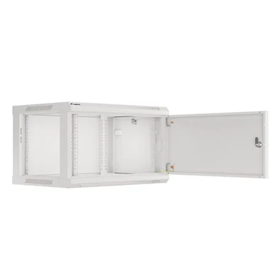 Lanberg WF01-6406-00S 19" 6U SZÉL:600mm MÉLY:450mm MAG:600mm lapraszerelt fémajtós szürke fali rack szekrény