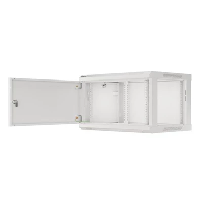 Lanberg WF01-6406-00S 19" 6U SZÉL:600mm MÉLY:450mm MAG:600mm lapraszerelt fémajtós szürke fali rack szekrény