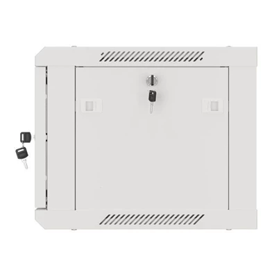 Lanberg WF01-6406-00S 19" 6U SZÉL:600mm MÉLY:450mm MAG:600mm lapraszerelt fémajtós szürke fali rack szekrény