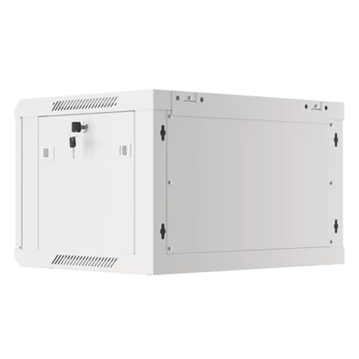 Lanberg WF01-6406-00S 19" 6U SZÉL:600mm MÉLY:450mm MAG:600mm lapraszerelt fémajtós szürke fali rack szekrény