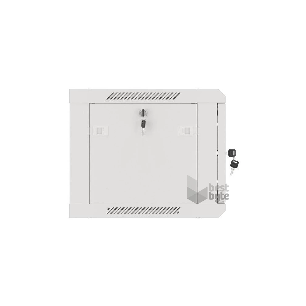 Lanberg WF01-6406-00S 19" 6U SZÉL:600mm MÉLY:450mm MAG:600mm lapraszerelt fémajtós szürke fali rack szekrény