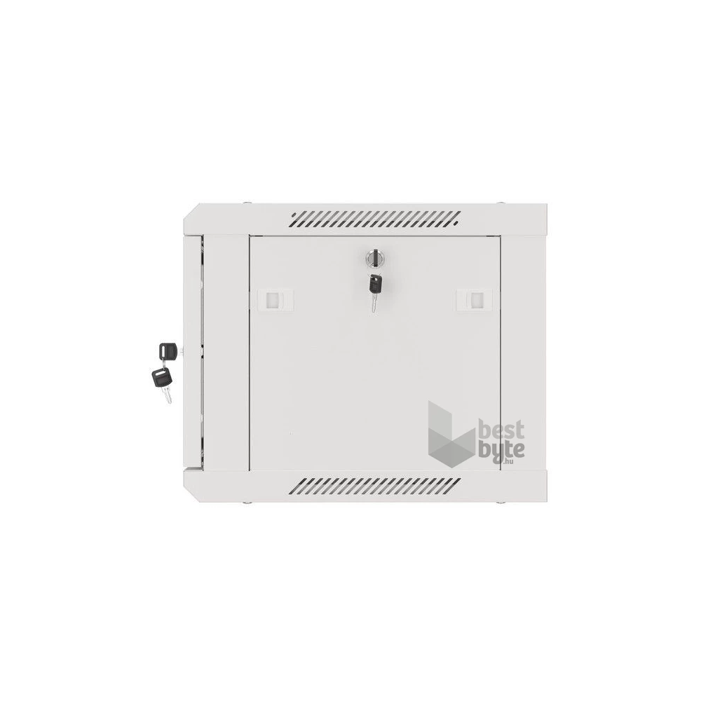 Lanberg WF01-6406-00S 19" 6U SZÉL:600mm MÉLY:450mm MAG:600mm lapraszerelt fémajtós szürke fali rack szekrény
