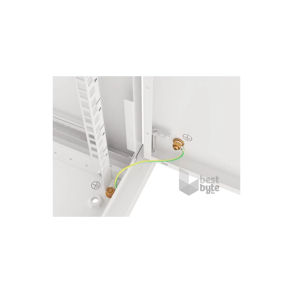 Lanberg WF01-6406-00S 19" 6U SZÉL:600mm MÉLY:450mm MAG:600mm lapraszerelt fémajtós szürke fali rack szekrény