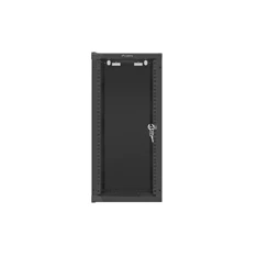 Lanberg WF10-2312-10B 10" 12U SZÉL:280mm MÉLY:310mm MAG:603mm lapraszerelt üvegajtós fekete fali rack szekrény