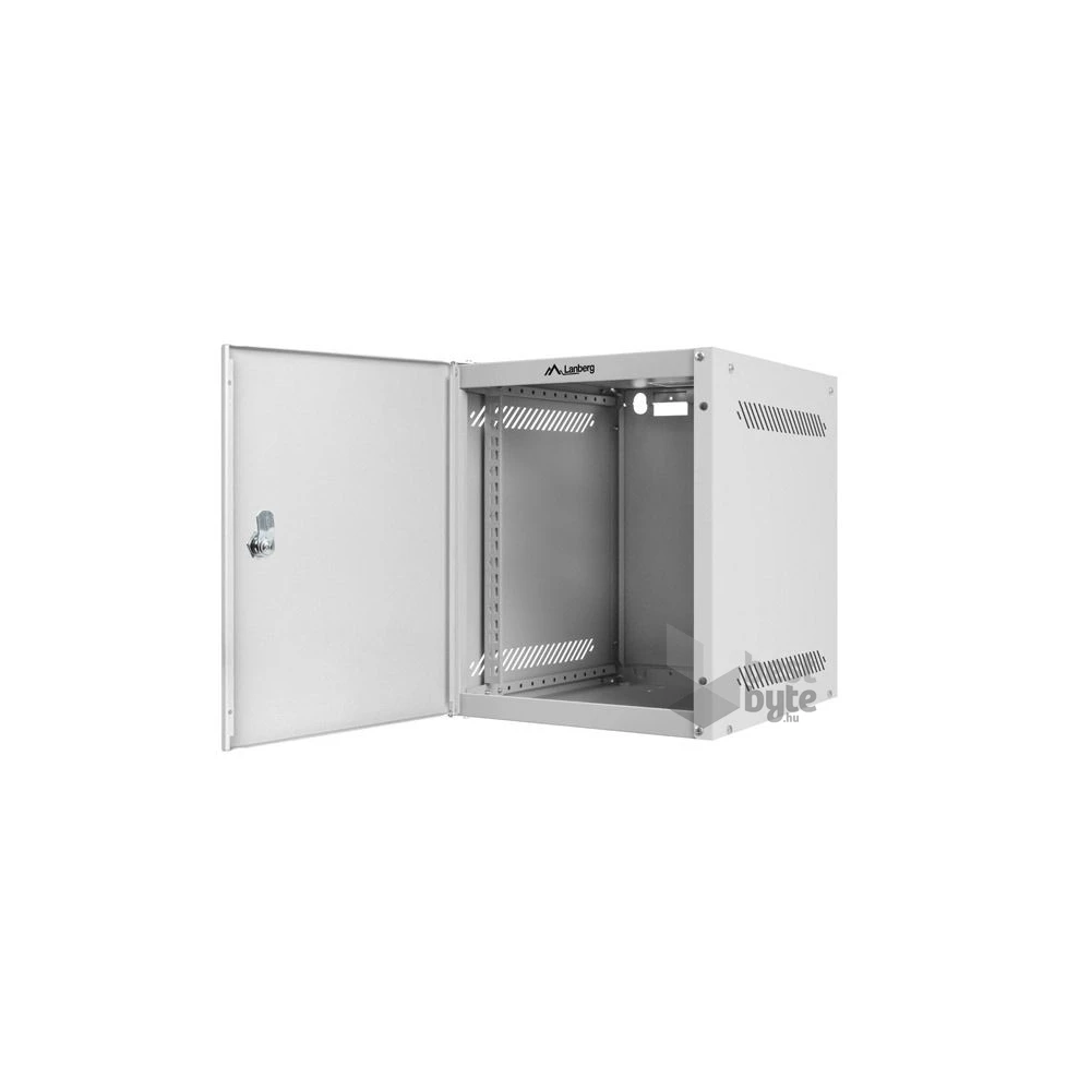 Lanberg WF10-2306-00S 10" 6U SZÉL:280mm MÉLY:310mm MAG:336mm lapraszerelt fémajtós szürke fali rack szekrény