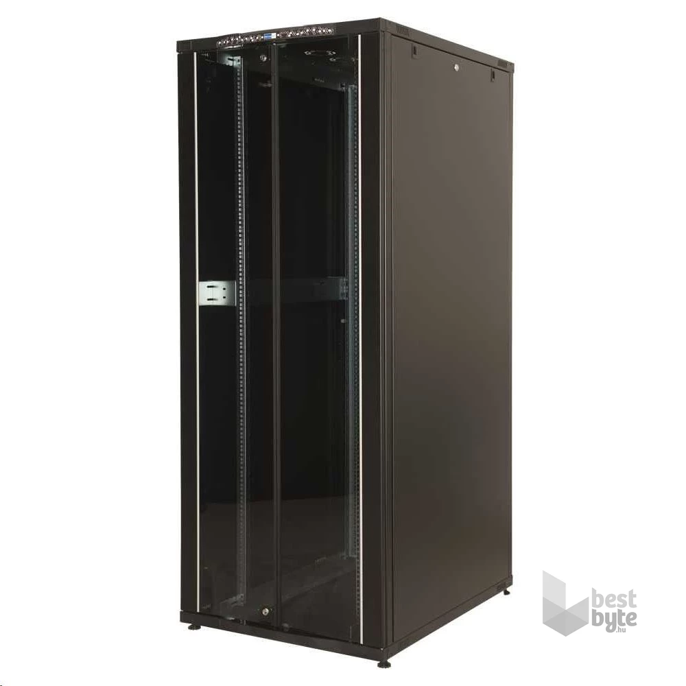 Lande LN-CK42U8010-BL CK 19" 42U 800x1000 fekete álló rack szekrény