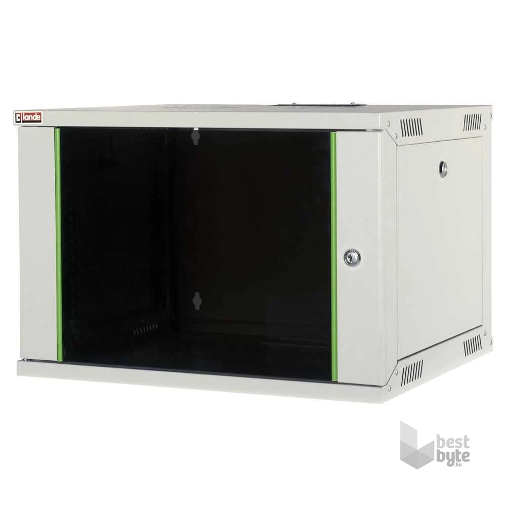 Lande LN-EUBOX09U5445-LG-1 EURObox 19" 9U 540x450 szürke fali rack szekrény