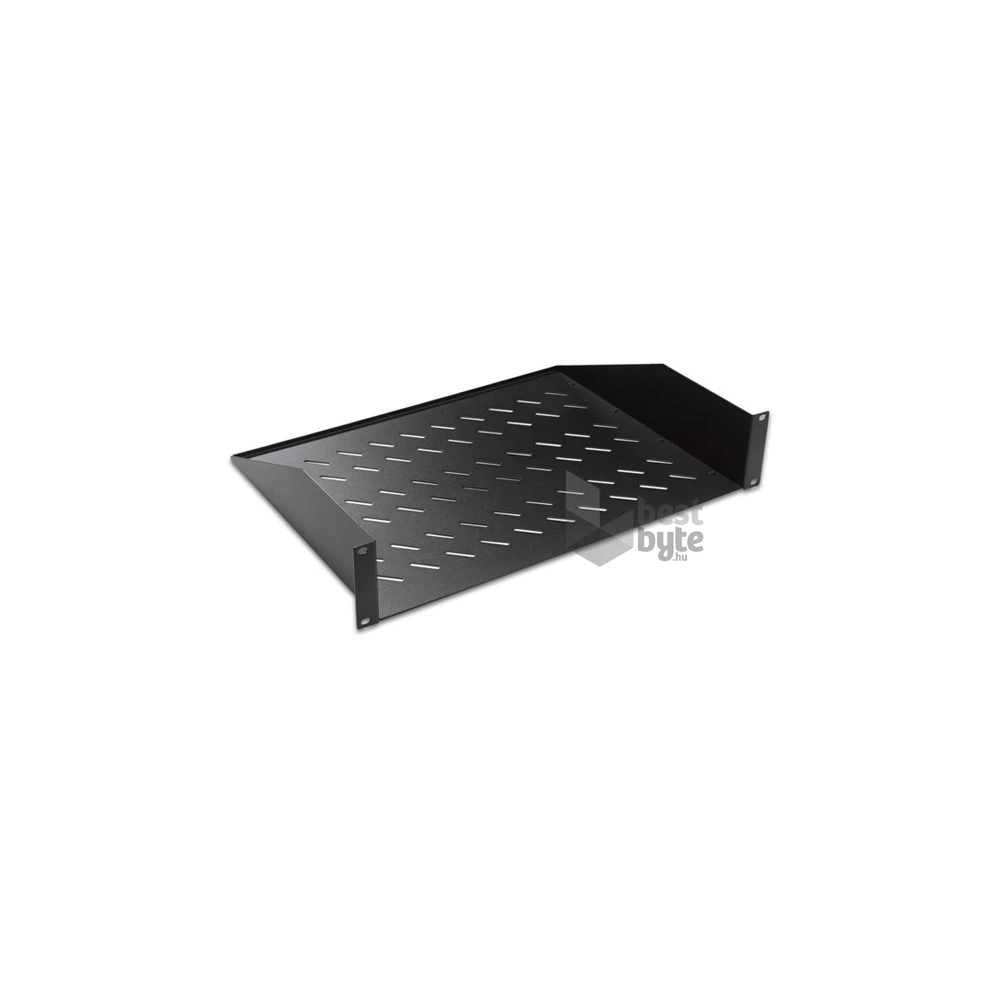 Lande LN-RAF-RMO-1U25-BL 19" 250 mm mély 2 ponton rögzíthető fekete tálca