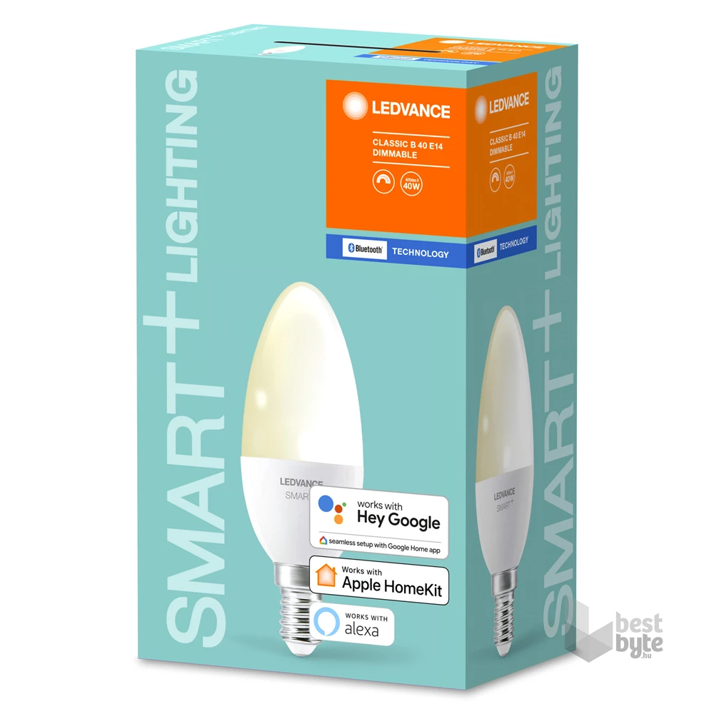 Ledvance Smart+ Bluetooth vezérlésű 5W 2700K E14, dimmelhető gyertya alakú LED fényforrás
