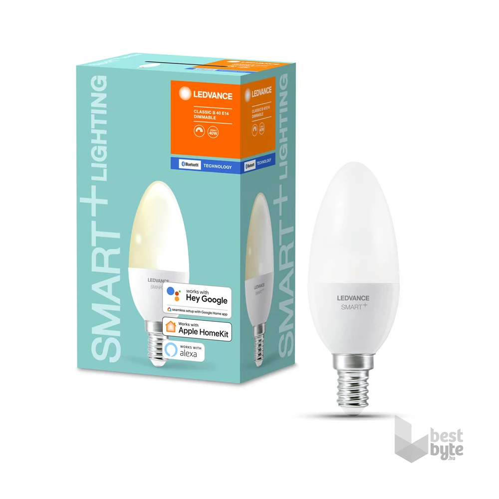 Ledvance Smart+ Bluetooth vezérlésű 5W 2700K E14, dimmelhető gyertya alakú LED fényforrás