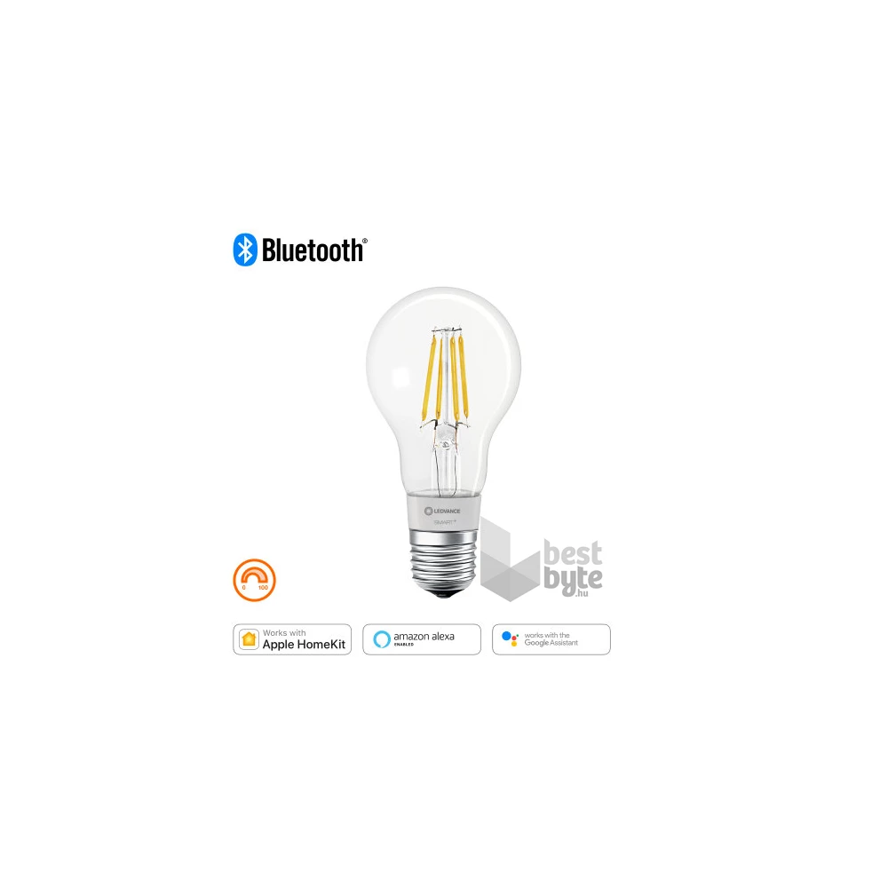 Ledvance Smart+ Bluetooth vezérlésű, üveg búra/5,5W/650lm/DIM/2700K/E27 LED körte izzó