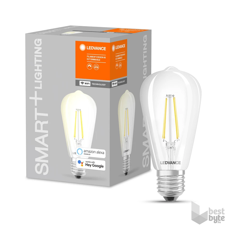 Ledvance Smart+ Wifi vezérelt 5,5W 2700K E27 LED Edison, dimmelhető filament LED fényforrás