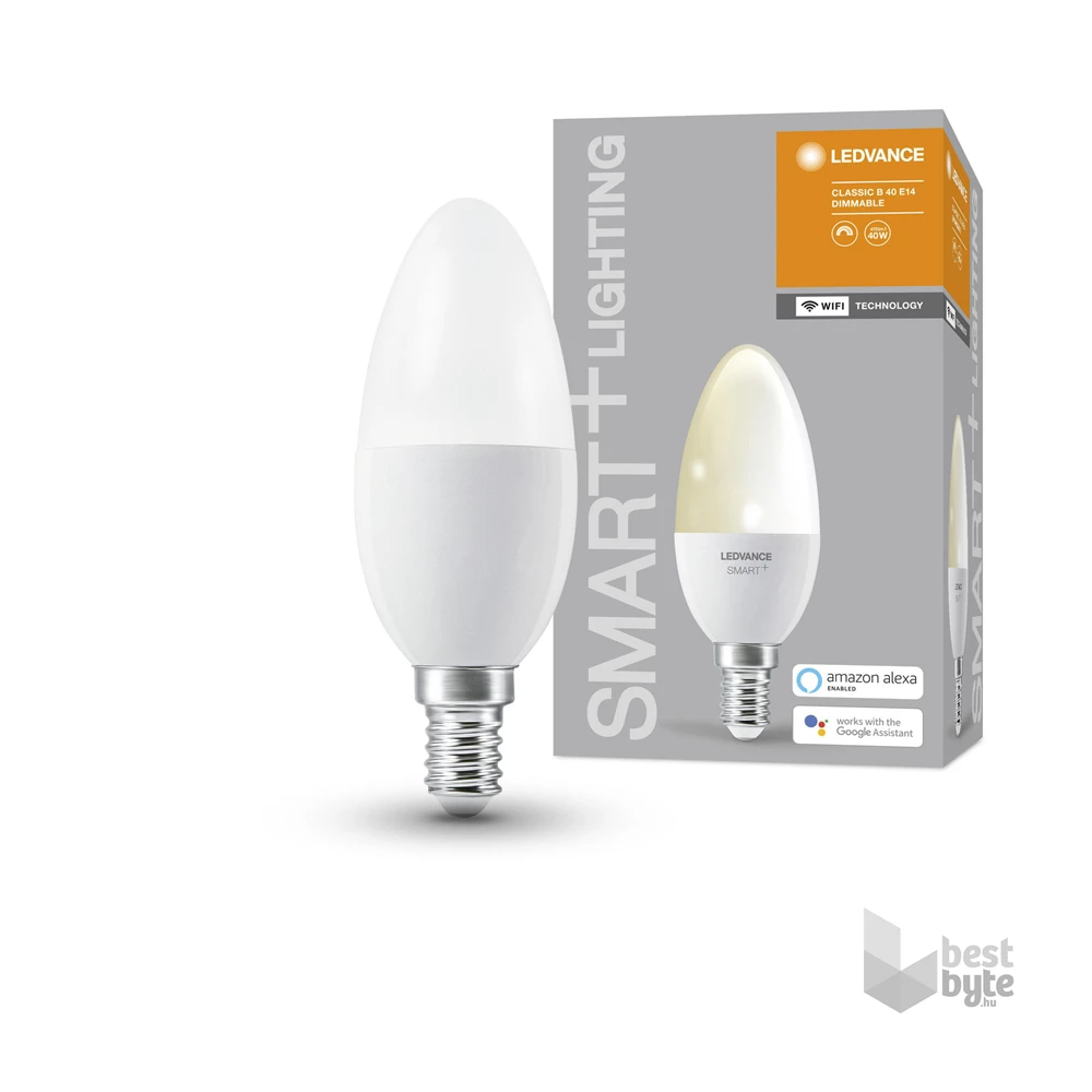 Ledvance Smart+ Wifi vezérlésű 5W 2700K E14 dimmelhető gyertya LED fényforrás