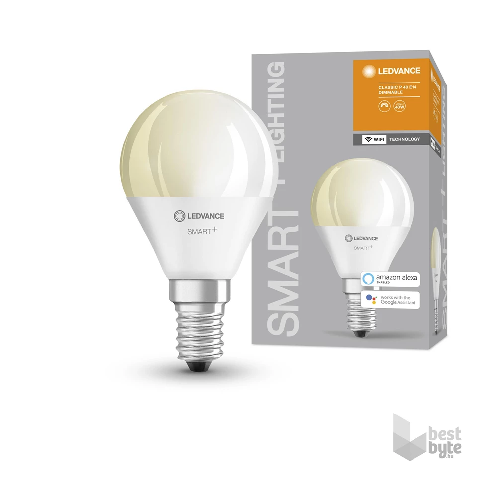 Ledvance Smart+ Wifi vezérlésű 5W 2700K E14 dimmelhető kisgömb LED fényforrás