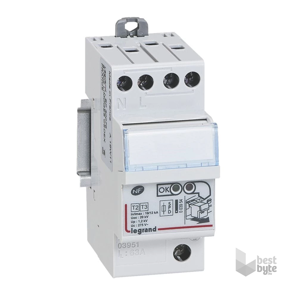 Legrand 003951 Lexic 2P 12kA komplett túlfeszültség-levezető