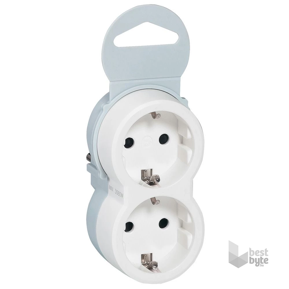 Legrand 050655 gyermekvédelemmel fehér-szürke kettős földelt elosztó