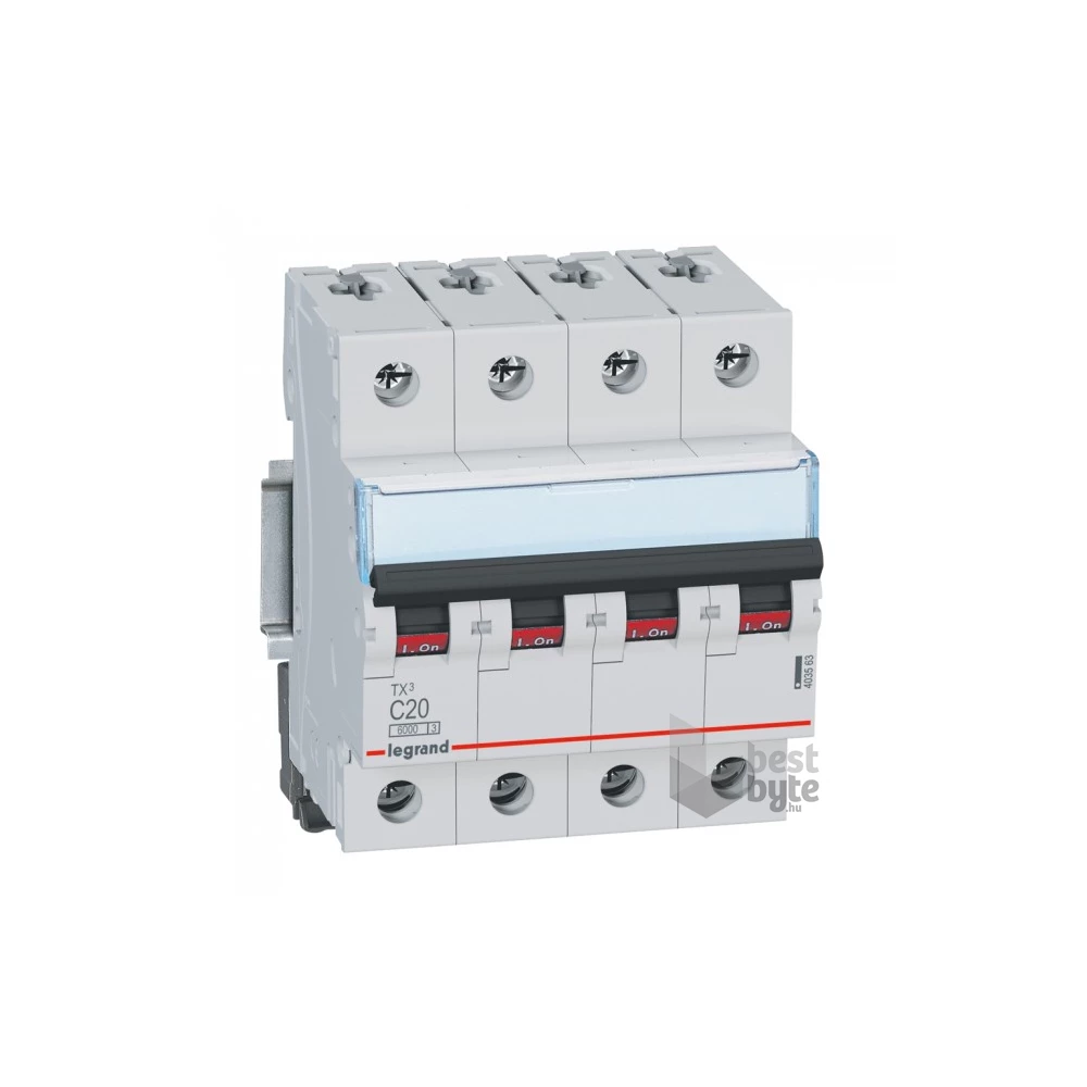 Legrand 403563 TX3 C20 6kA BIC 4 pólusú kismegszakító